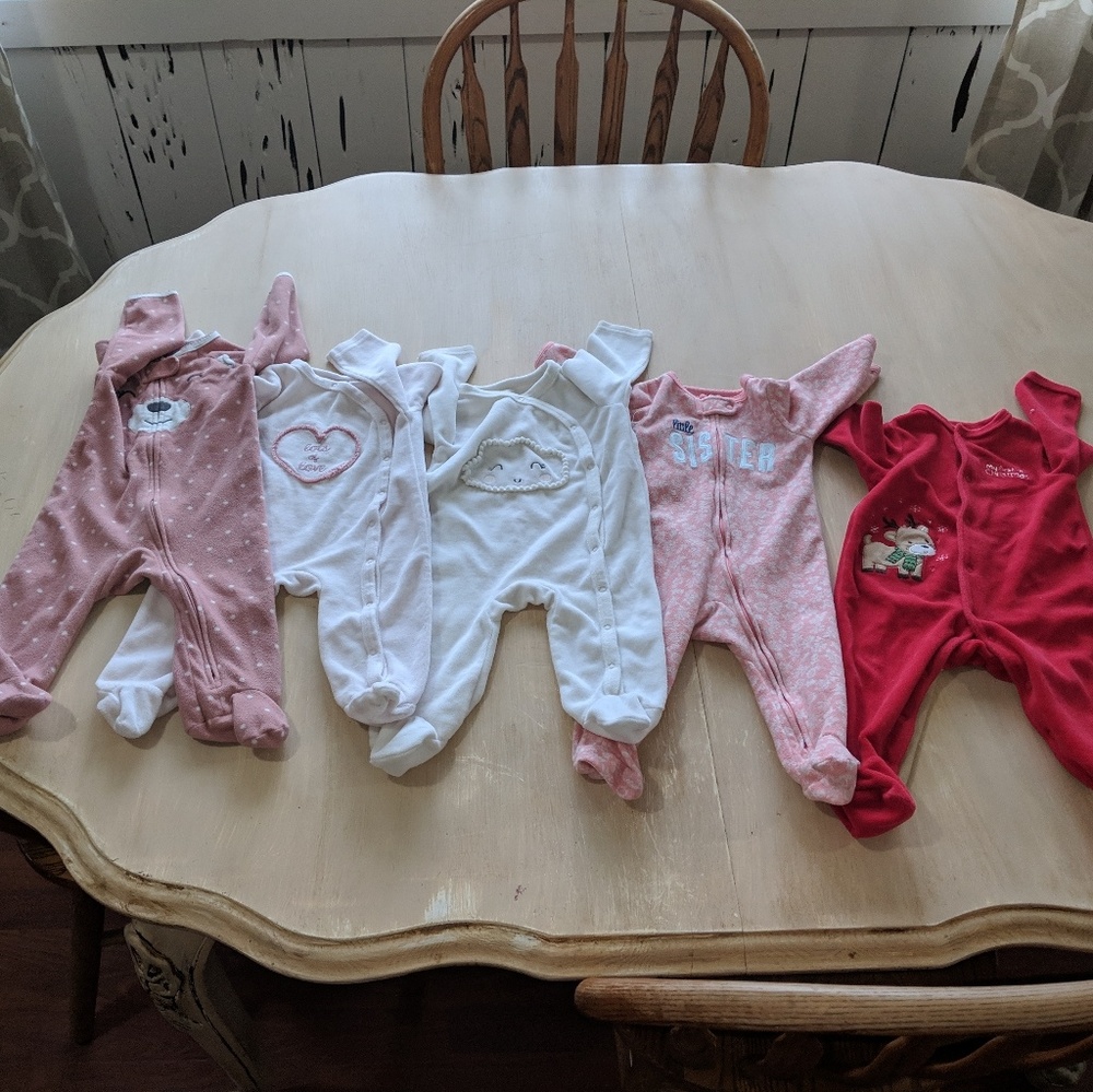 5 6-9 month girl sleepers
